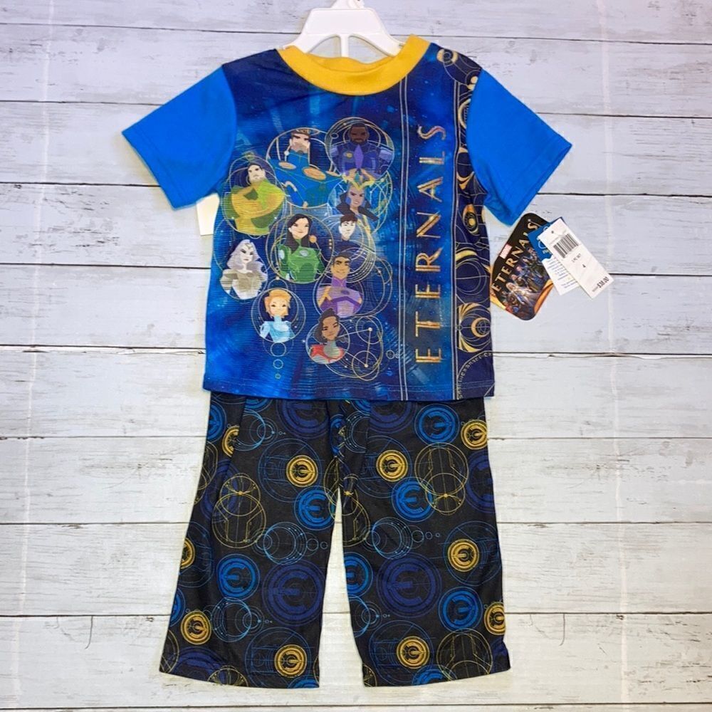 Boys Eternals Graphic Short Sleeve Lightweight Pajama 2-Piece Set Size 4